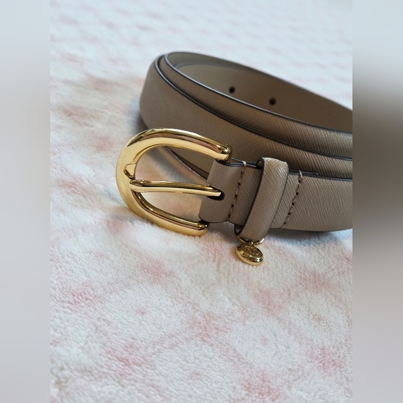 Lauren Ralph Lauren Women’s Charm Crosshatch Leather Belt – Size Large - Picture 3 of 5